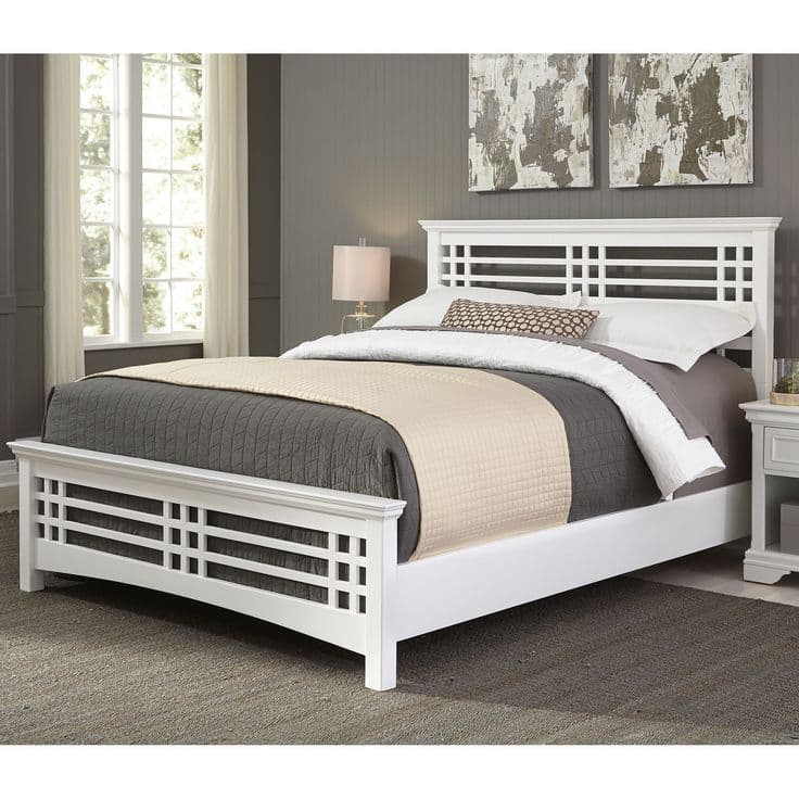 White Metal Bed Frame - Karachi Metal Art