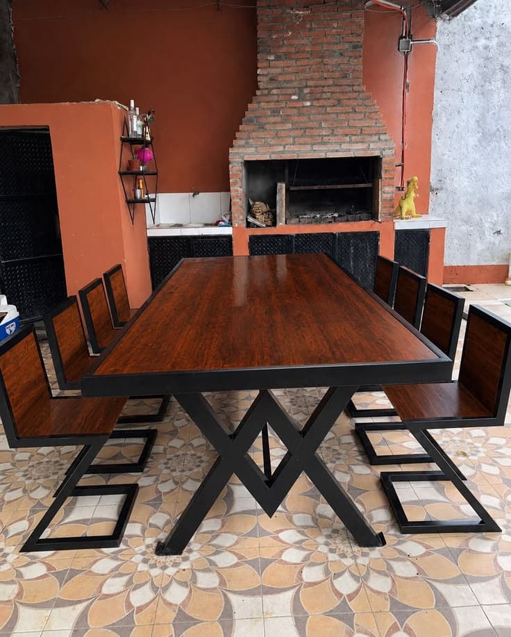 X-Frame Metal Dining Table - Karachi Metal Art
