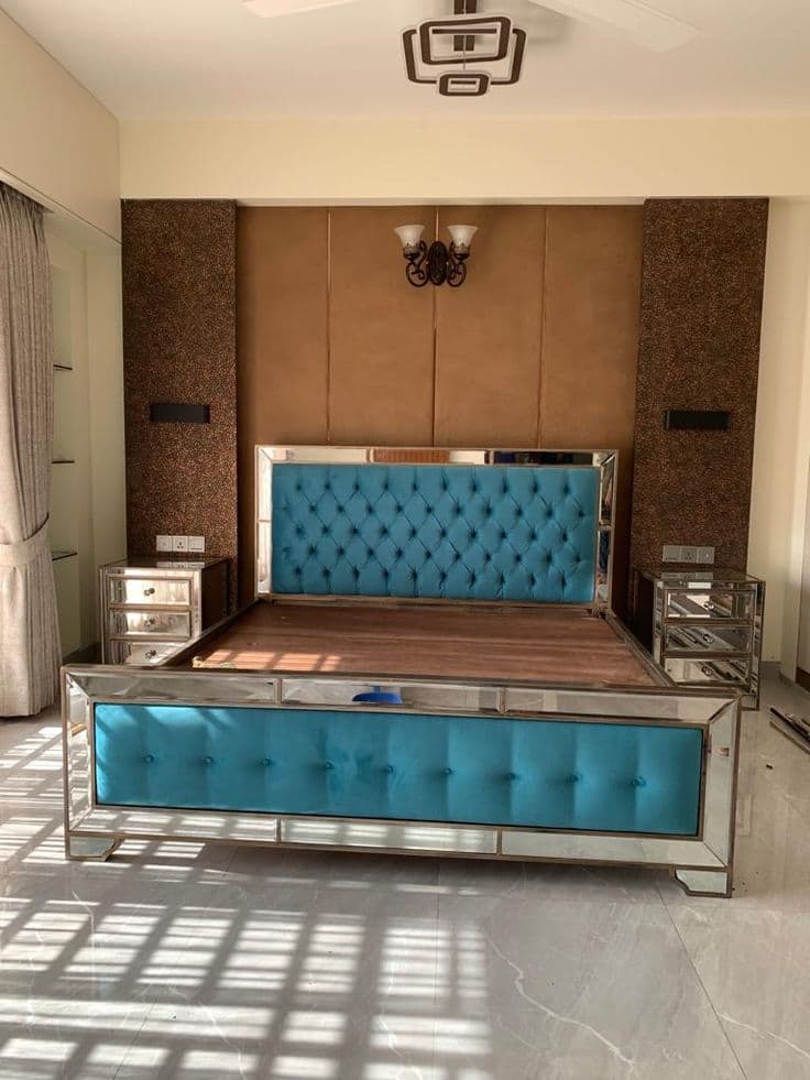 Teal Upholstered Sofa - Karachi Metal Art
