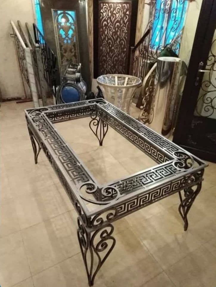 Glass Top Metal Table - Karachi Metal Art