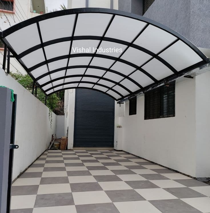 Covered Pathway Fiber Shade - Karachi Metal Art