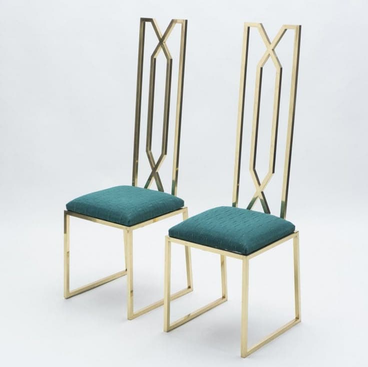Gold Frame High-Back Chair - Karachi Metal Art