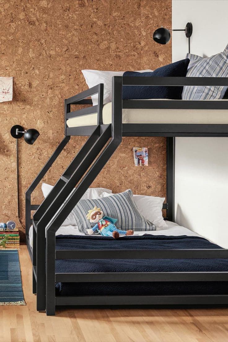 Modern Black Bunk Bed - Karachi Metal Art