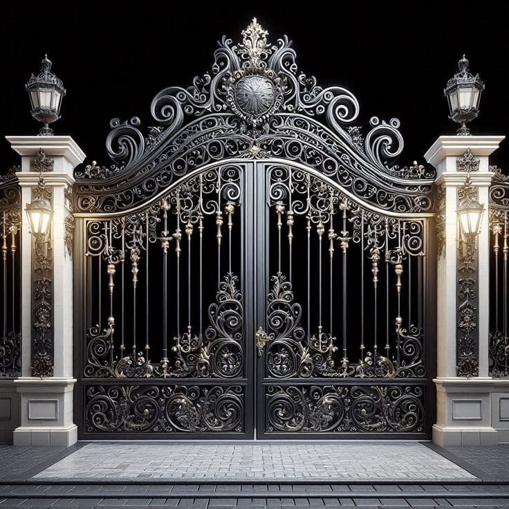 Grand Ornamental Entrance Gate - Karachi Metal Art