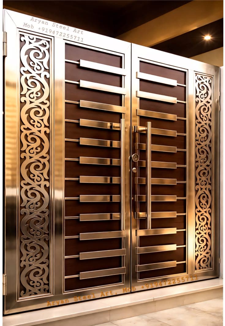 Gold Frame Panel Gate - Karachi Metal Art