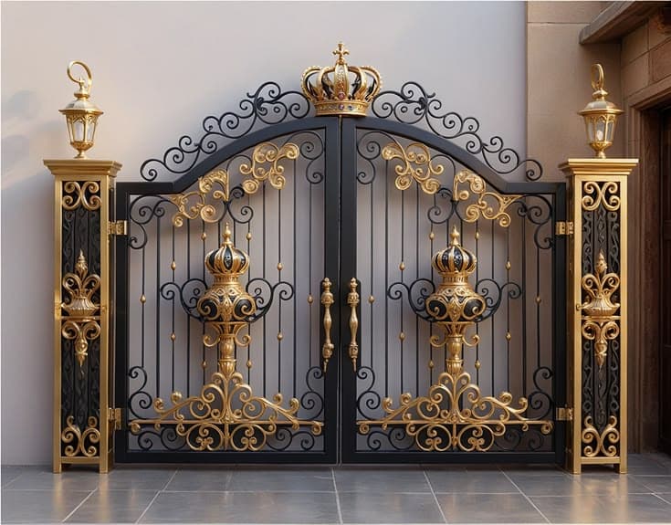 Gold Arch Ornamental Gate - Karachi Metal Art