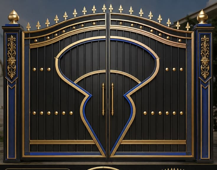 Shield Design Ornamental Gate - Karachi Metal Art