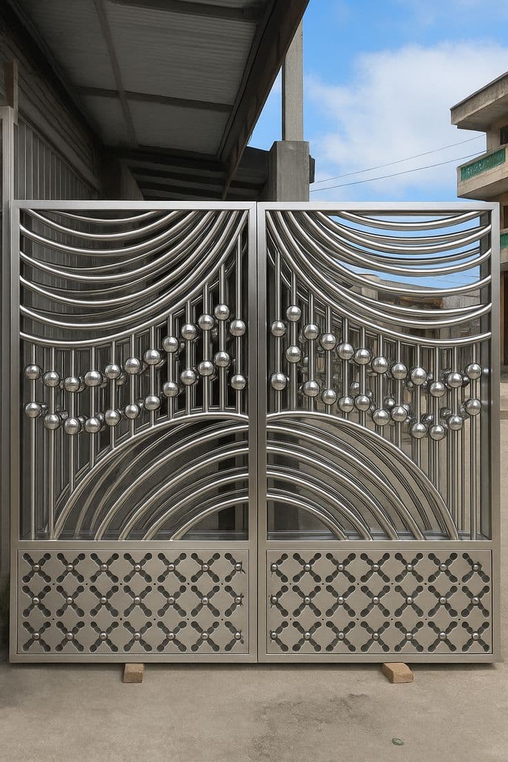 Classic Vertical Bar Gate - Karachi Metal Art