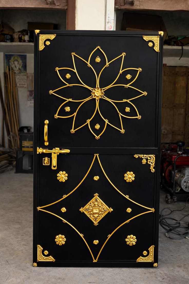 Black & Gold Statement Gate - Karachi Metal Art