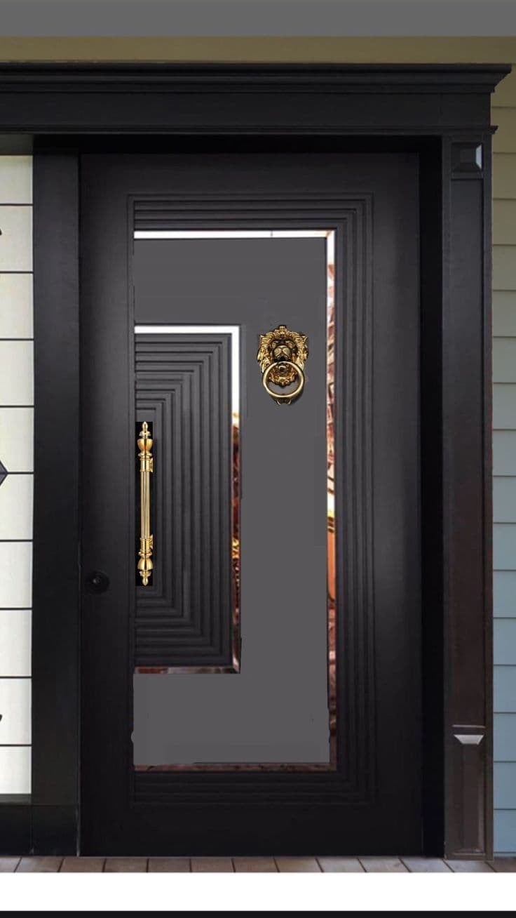 Solid Black Entrance Door - Karachi Metal Art