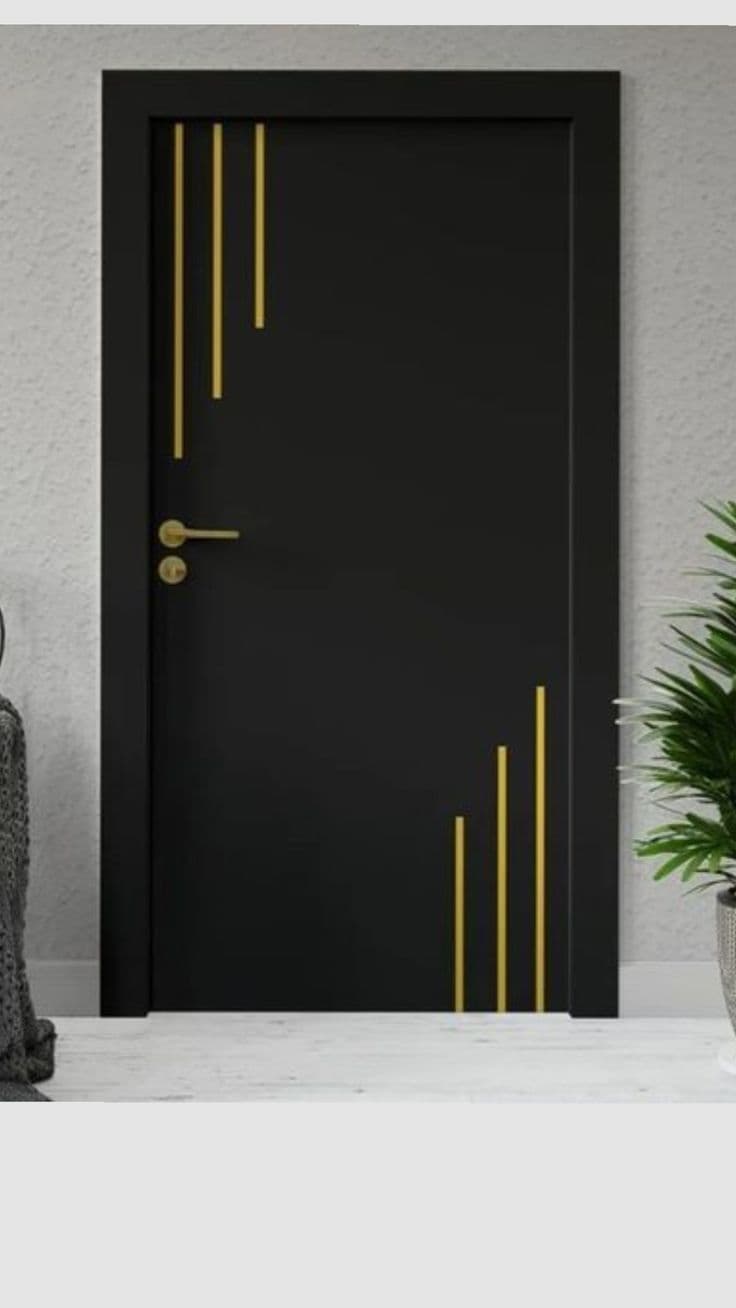 Plain Black Security Door - Karachi Metal Art