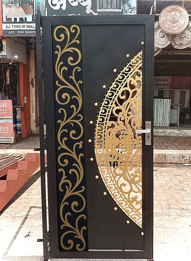 Gold Circle Design Gate - Karachi Metal Art