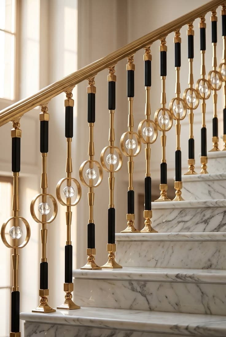 Bright Indoor Stair Railing - Karachi Metal Art