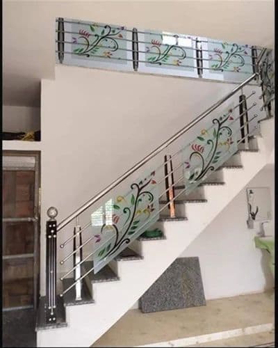 Bright Hallway Stair Railing - Karachi Metal Art