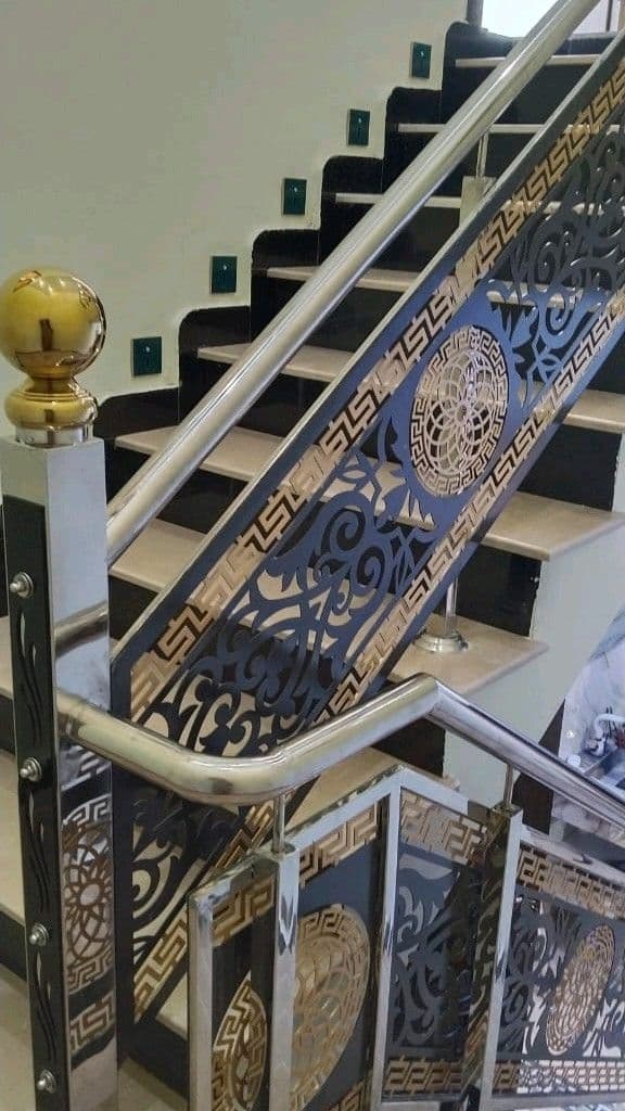 Decorative Multi-Floor Stair Railing - Karachi Metal Art