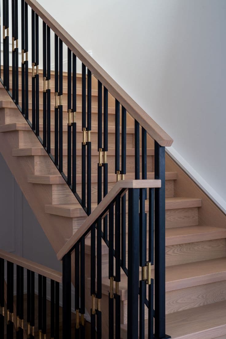 Straight Modern Stair Railing - Karachi Metal Art