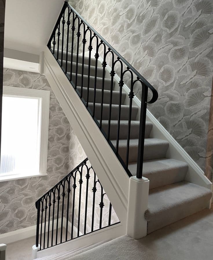 Bright White Stair Railing - Karachi Metal Art