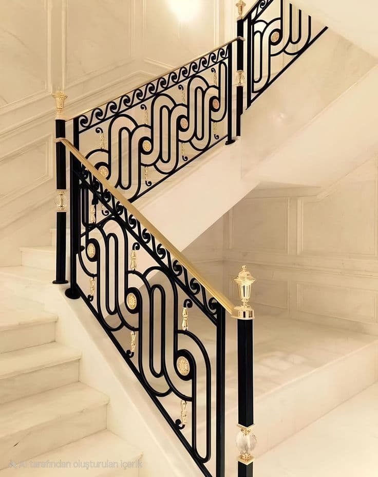 Long Hallway Stair Railing - Karachi Metal Art