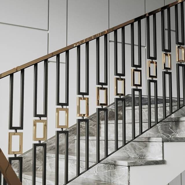 Open Landing Stair Railing - Karachi Metal Art