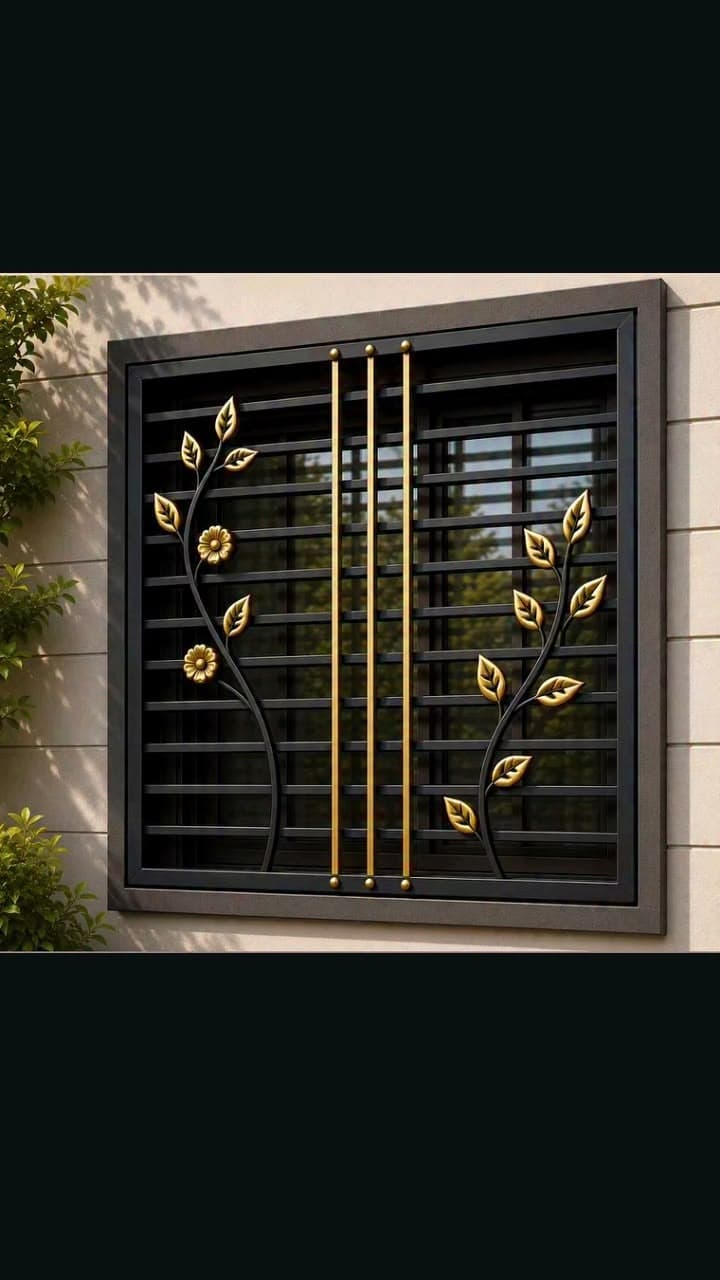 Ornate Square Window Grill - Karachi Metal Art