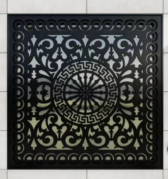 Intricate Square Window Grill - Karachi Metal Art