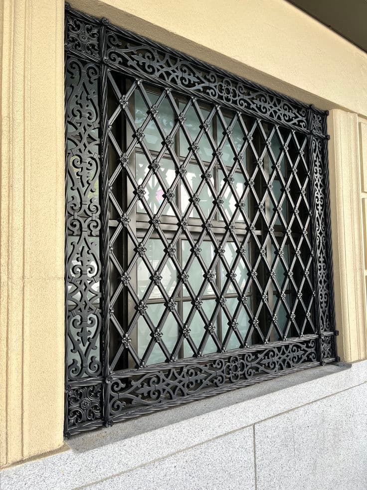 Diamond Pattern Window Grill - Karachi Metal Art