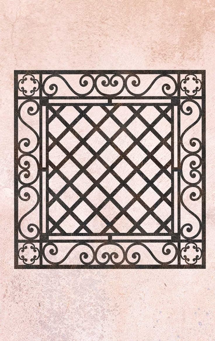 Lattice Design Window Grill - Karachi Metal Art