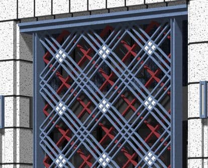 Cross Pattern Window Grill - Karachi Metal Art