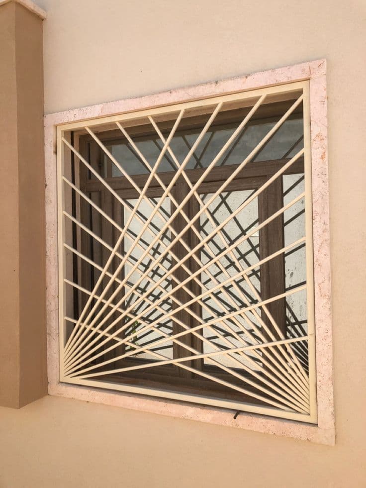 Geometric Pattern Window Grill - Karachi Metal Art